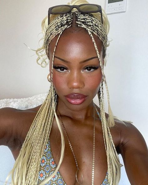 𝓒 on X: "Blonde Box Braids 2024 https://t.co/1xRdVbIvpo" / X Mixing Hair Color, Natural Hair Ponytail, Braids Blonde, Cute Box Braids, Blonde Box Braids, Tree Braids, Blonde Braids, Cute Box Braids Hairstyles, Protective Hairstyles Braids