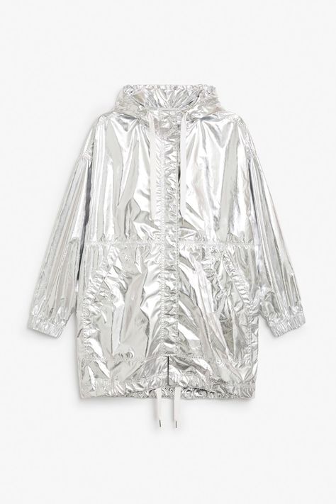 6 high-street raincoats to get you through the British summer - Satellite Video, Skater Jacket, Metallic Jacket, Wales Bonner, Power Dressing, Anorak Jacket, Shell Jacket, Metallic Leather, High Collar