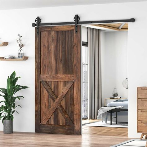 winsoon Sliding Standard Single Barn Door Hardware Kit & Reviews | Wayfair Bypass Barn Door Hardware, Bypass Barn Door, Laundry Room Doors, Wood Barn Door, Interior Sliding Barn Doors, Nick Miller, Double Barn Doors, Closet Door, Sliding Barn Door Hardware