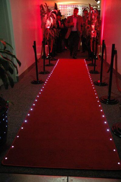 Red carpet lighting Red Carpet Decoration Ideas, Red Carpet Decorations, Red Carpet Entrance, Red Carpet Theme, Casino Night Food, Gala Themes, Prom Themes, Red Carpet Party, Vegas Theme