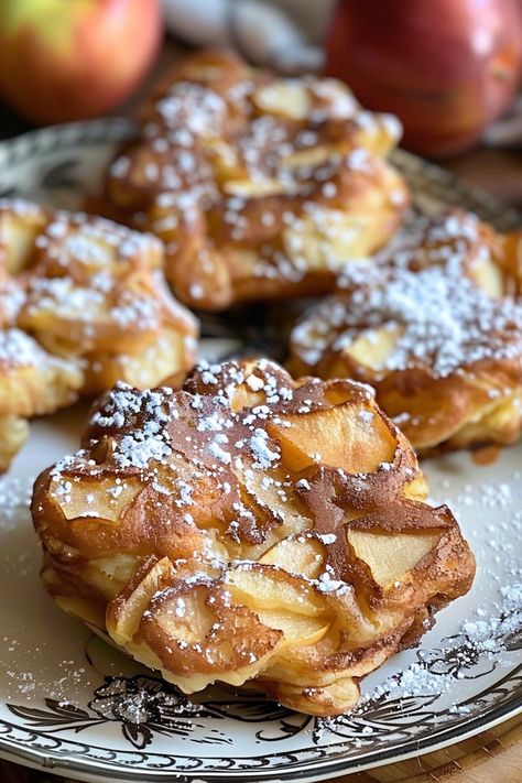 Freshly baked apple fritters on a cooling rack Baked Apple Fritters Recipe, Apple Fritters Recipe, Baked Apple Fritters, Easy Baked Apples, Helena Hunting, Healthy Dessert Options, Baked Donut Recipes, Easy Slow Cooker Chicken, Fritters Recipe