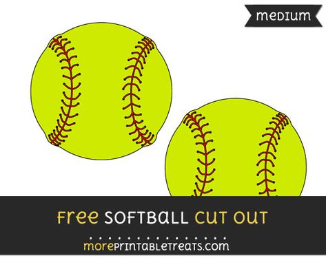 Free Softball Cut Out - Medium Size Printable Free Softball Printables, Softball Template Free Printable, Softball Bulletin Boards, Softball Tags Printable Free, Softball Treats, Baseball Printables, Softball Birthday Parties, Softball Picture, Softball Birthday