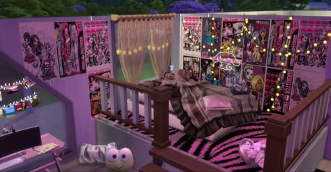 sims 4 sims 4 room ideas sims mods Sims 4 Cc Alt Decor, Y2k Bloxburg Room Ideas, Bratz House Sims 4, Sims 4 Y2k Apartment, Y2k Room Bloxburg, Sims 4 Y2k Wallpaper, Sims 4 Y2k Room, Sims 4 Aesthetic Room, Sims 4 Goth House