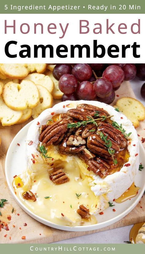 Baked Camembert Cheese Recipes, Baked Camembert Platter, Recipes With Camembert Cheese, How To Serve Camembert Cheese, Camembert Cheese Recipes Appetizers, Camamber Cheese Baked Recipe, Baked Cambert, Camembert Appetizer, Camembert Cheese Recipes