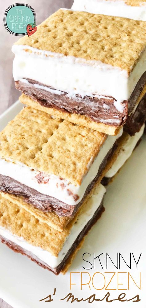 Weight Watchers Frozen Smores, Frozen Protein Smores, Low Calorie Smores, Low Saturated Fat Desserts, Frozen S’mores, Frozen Smores Bars, Healthy Frozen Snacks, Frozen Smores, Beach Snacks