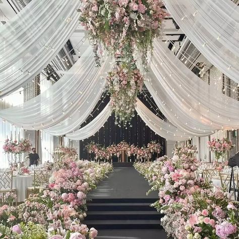 New Design Hanging White Ceiling Draping Backdrop Curtain for Decorations For Events Party Supplies https://m.alibaba.com/product/1600694784035/New-Design-Hanging-White--Ceiling.html?__sceneInfo={"cacheTime":"1800000","type":"appDetailShare"} Indoor Wedding Reception Decorations Ceiling Draping, Wedding Ballroom Design, Ceiling Design Wedding, Nikah Theme, Wedding Ceiling Draping, Ceiling Decor Wedding, Ceiling Draping Wedding, Wedding Draping Backdrop, Draping Backdrop