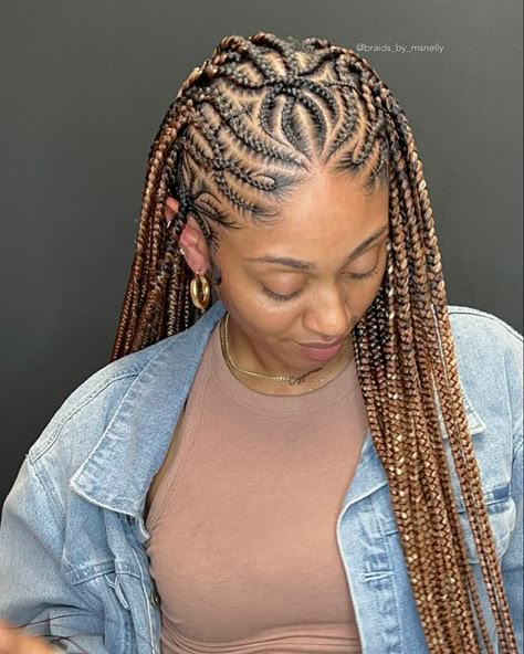 Rate This simple fulani braids ideas From ⭐1~10. SAVE & FOLLOW i will update everyweek. Treading Hairstyle Braids, Triable Knotless Braids, Two Layer Cornrows Braids, Conrows Lines And Braids 2023, Straight Back Braids Cornrows Hairstyles With Designs, Freestyle Tribals With Knotless Braids, Conrows Lines And Braids With Beads, Straight Up Hairstyles Braids African, Trible Braids Freestyle