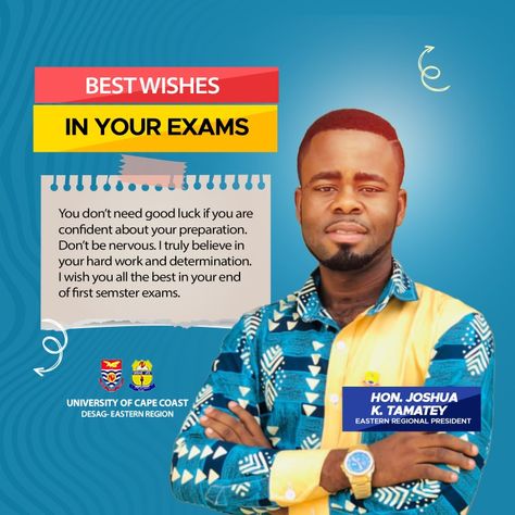 Davidson Grafix Best Wishes For Exam, Exam Success, Cape Coast, Graphic Design Flyer, Best Wishes, Media Post, Flyer Design, Social Media Post, Social Media