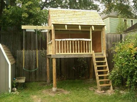 Boys Playhouse Outdoor, Freestanding Treehouse, Outdoor Playhouse Ideas, Boys Playhouse, Playhouse Kids, Backyard Fort, Playhouse Ideas, Playhouse Plans, Backyard Playhouse