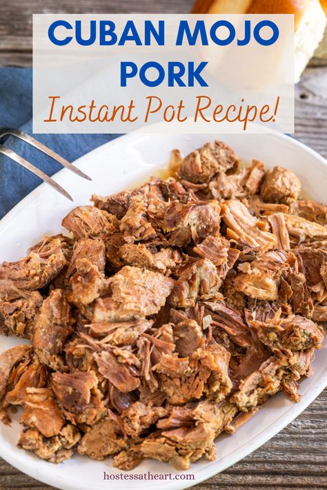 Instapot Mojo Pork, Instapot Cuban Mojo Pork, Instant Pot Mojo Pork, Mojo Pork Instant Pot, Pork Roast Instant Pot Recipes, Cuban Roasted Pork, Mojo Pork Tenderloin, Paninis Recipes, Instant Pot Pork Roast Recipe