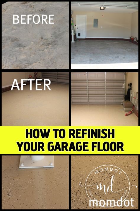 How to refinish your Garage Floor Concrete Garage Floor, Garage Floor Finishes, Garage Boden, Concrete Garage, Garage Floor Paint, Residential Garage, Shop Garage, Garage Remodel, Basement Storage