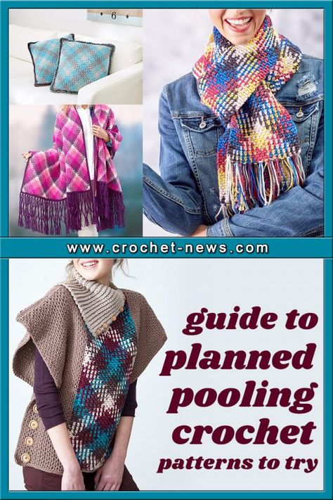 Guide to Planned Pooling Crochet with 10 Patterns To Try Planned Pooling Crochet Patterns, Planned Pooling Crochet, Pooling Crochet, Planned Pooling, Crochet Christmas Stocking Pattern, Crochet Christmas Stocking, Christmas Stocking Pattern, Stocking Pattern, Poncho Pattern