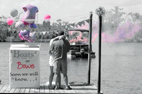 Smoke Bombs for our Boats or Bows Gender Reveal Boat Gender Reveal Ideas, Lake Gender Reveal Ideas, Boats Or Bows Gender Reveal, Bobber Or Bows Gender Reveal, Gender Reveal Ideas Truck Exhaust, Gender Reveal With Car Exhaust, Fishing Pregnancy Announcement, Fishing Gender Reveal, Lake Party