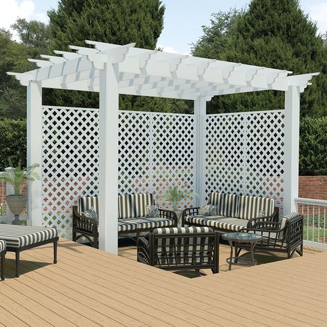 Product Image 4 Lattice Deck, Vinyl Lattice Panels, Plastic Lattice, Lattice Patio, Vinyl Pergola, Gazebo Ideas, Lattice Fence, Patio Pergola, Pergola Ideas