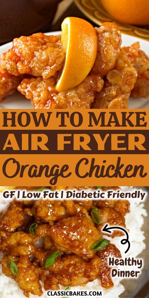 Air Fryer Orange Chicken Recipe, Air Fryer Orange Chicken, New Air Fryer Recipes, Healthy Air Fryer, Cooks Air Fryer, Garlic And Ginger, Orange Chicken Recipe, Air Fried Food, Air Fryer Oven Recipes