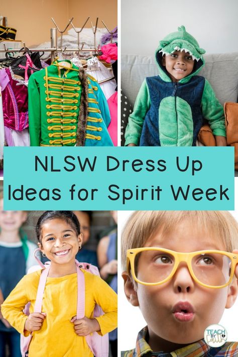 dress-up-ideas-for-spirit-week Preschool Dress Up Days, Lutheran Schools Week Ideas, Ideas For Spirit Week, Dress Up Days, Dress Up Ideas, Preschool Snacks, School Week, Black Halloween Dress, Spring Fun