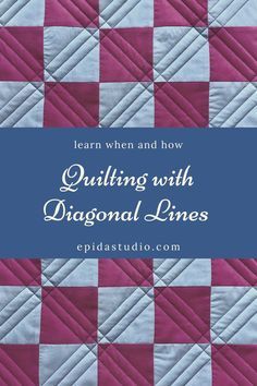 Cross Hatch Quilting Tutorials, Easy Quilting Stitches, Different Quilting Designs, Quilting A Quilt, Top Stitching Ideas For Quilts, Quilting Lines Pattern, Diagonal Quilting Lines, Quilt Stitching Patterns Straight Lines, Easy Machine Quilting Designs