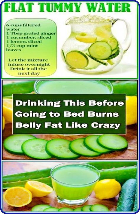 If You Drink This Before Going To Bed, You Will Burn Belly Fat Like Crazy How To Flatten Stomach, Lose Stomach Fat Workout, Flat Tummy Water, Resep Diet, Healthy Drinks Recipes, Water Recipes, Fat Burning Drinks, Fat Burning Foods, Detox Smoothie