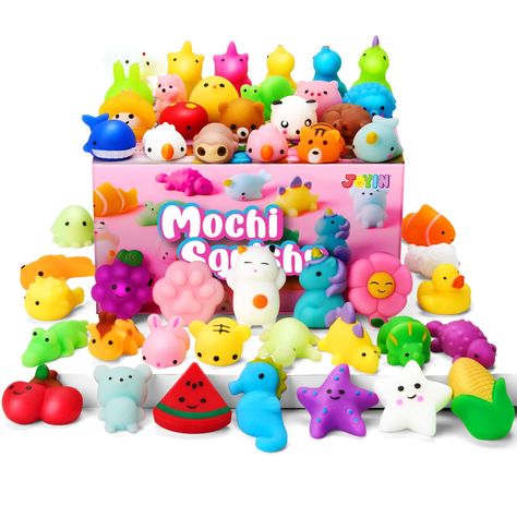 PRICES MAY VARY. 50 DIFFERENT DESIGNS: Delight in the variety with our 50-Piece Mochi Squishy Toys Set, each featuring a unique design for a diverse and enjoyable squishing experience 2” CUTE TOYS: Compact and adorable, each mochi squishy toy is approximately 2 inches, making them the perfect size for on-the-go stress relief or play EASY TO CLEAN: Enjoy hassle-free maintenance as these squishy toys are easy to clean, ensuring long-lasting squishy enjoyment SOFT, STRETCHY MATERIAL: Crafted from s Easter Egg Stuffers, Egg Stuffers, Kawaii Squishy, Mochi Squishy, Party Favors For Kids, Pinata Fillers, Girls Trip Gifts, Squishy Toys, Classroom Prizes