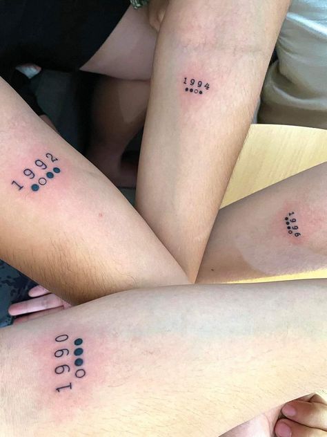 Matching Brother And Sister Tattoos, Three Sister Tattoos, Brother And Sister Tattoos, Matching Cousin Tattoos, Siblings Tattoo For 3, Tattoos For Siblings, Matching Family Tattoos, Matching Tattoos For Siblings, Cousin Tattoos