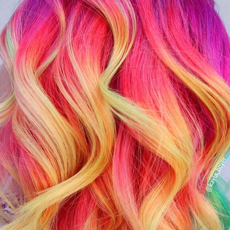 BARBAR® on Instagram: “This Strawberry Lemonade creation by @kayla_boyer is refreshing on a hot summer day🍓🍋🍓 This beautiful hair is that of @hairbyangelah ☀️” Yellow Hair Color, Dyed Hair Pastel, Rave Hair, Spring Hair Color, Wedding List, Hair Creations, Yellow Hair, Hair Color And Cut, Pastel Hair