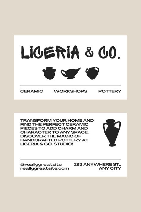 Pottery Business Card, Studio Business Card, Handcrafted Pottery, Black Business Card, Ceramic Workshop, Photo Collage Maker, Marketing Logo, Collage Background, Collaborative Learning