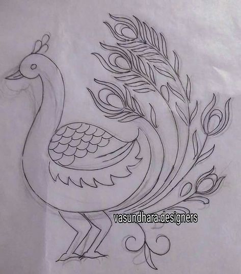 Pickock Art Drawing, Embroidery Tracing Designs, Embroidery Tracing, Dot Painting Tools, Easter Embroidery Patterns, Peacock Drawing, Peacock Embroidery Designs, Feather Embroidery, Birds Embroidery Designs