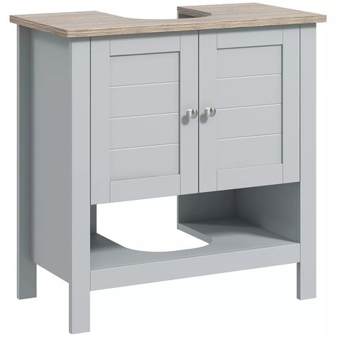 Kleankin 24" Bathroom Under Sink Cabinet With Storage, Pedestal Sink Cabinet, Adjustable Shelf And Open Bottom Shelf, Gray : Target Under Pedestal Sink Storage, Pedestal Sink Cabinet, Under Sink Cabinet Bathroom, Sink Cabinet Bathroom, Pedestal Sink Storage, Bathroom Under Sink Cabinet, Cabinet Bathroom Vanity, Pedestal Sink Bathroom, Bathroom Under Sink