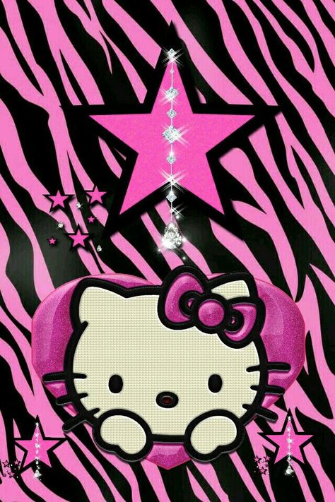 Gangsta Hello Kitty, Hello Kitty And Kuromi, Pink And Black Wallpaper, Wallpaper Pink Cute, Kitty Aesthetic, Pink Wallpaper Hello Kitty, Y2k Hello Kitty, Kitty Nails, Kitty Pictures