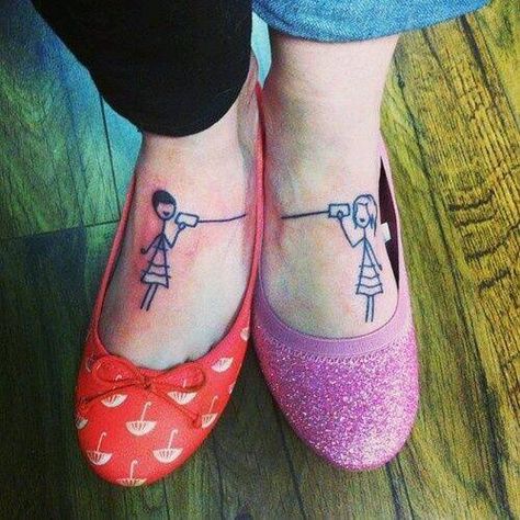 Super cute idea for Bffs! Or even sisters :) Connecting Tattoos, Sister Tats, Geek Tattoos, Cute Sister Tattoos, Sisters Tattoo, Sister Tattoo, Cute Sister, Bff Tattoos, Friendship Tattoos