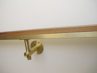 Elegant Interior Wall Mounted Brass Rail For Stairs, Brass Handrail, Brass Stair Nosing, Stair Handrail Detail, Brass Handrail Bracket, Zero Energy, Under Stairs Cupboard, Staircase Handrail, Handrail Brackets