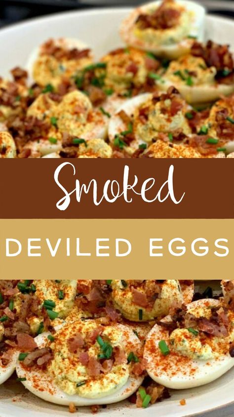 Smoked Cream Cheese Recipe, Smoked Deviled Eggs Recipe, Yoder Smoker, Smoker Cooking Recipes, Smoked Deviled Eggs, Smoker Grill Recipes, Pellet Smoker Recipes, Ninja Grill, The Cookin Chicks