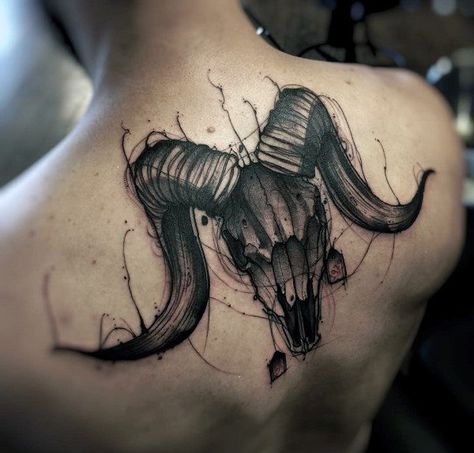 Aries Symbol Tattoos, Tattoos Arm Mann, Tattoo Crane, Aries Ram Tattoo, Tattoo Son, Ram Tattoo, Tattoo Trend, Aries Tattoo, Forearm Sleeve Tattoos