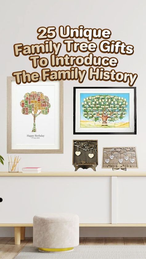 Let’s take a look at some cool family tree gifts we have compiled just for you! From the small family tree standing decor, to the large family tree design with pictures, those charming gifts will definitely impress you. #familytreegifts #familytreegiftsideas #familytreegiftsdiy #homemadefamilytreediygifts #mothersdaygiftsfamilytree #familytreepersonalizedgifts #grandparentgiftsfamilytree #personalisedfamilytreegifts Diy Family Tree Project, Family Tree Gifts, Family Tree Ideas, Family Tree Design, Unique Family Tree, Family Trees Diy, Family Tree Picture Frames, Family Tree With Pictures, Family Tree Designs