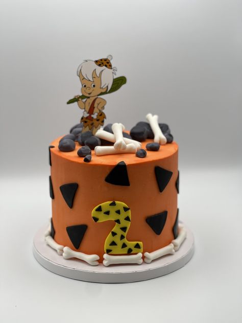 Flinstone Cake Ideas, Flintstones Cake Ideas, Bam Bam Birthday Cake, Flintstone Birthday Cake, Bam Bam Flintstones Party, Flintstones Birthday Cake, Yabba Dabba Two Birthday Cake, Yabba Dabba Two Birthday Boy, Flinstones Cake