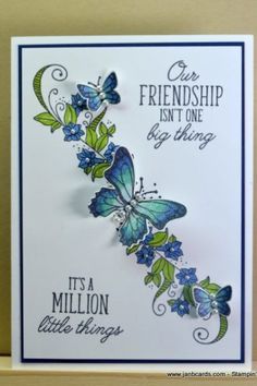 A Million Little Things, Butterfly Birthday Cards, Up Book, Friendship Cards, Birthday Cards Diy, Butterfly Cards, Stamping Up Cards, Special Cards, Pretty Cards