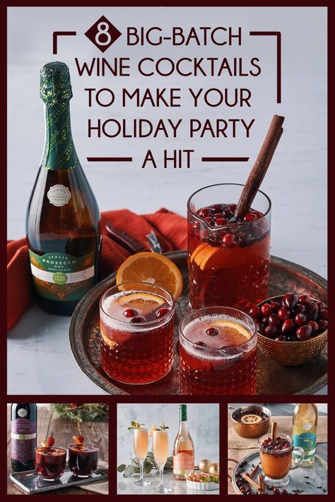 Party Cocktails Big Batch, Moscato Punch, Pear Drinks, Cocktails Christmas, Holiday Party Drinks, Wine Ingredients, Wine Cocktail Recipes, Sangria Ingredients, Christmas Sangria