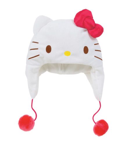 Sanrio Hello Kitty Adult Scarf Hat Sanrio Hat, Clothe Reference, Hello Kitty Hat, Sanrio Clothes, Png Outfits, Funky Hats, Ribbon White, Classic Horror Movies, Doll Hat