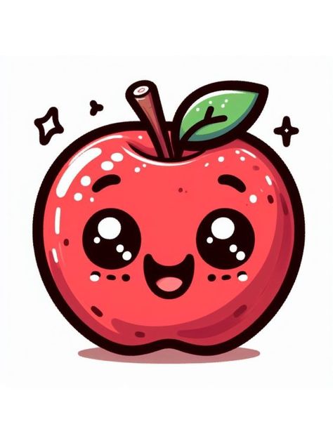 Smiling Apple: Sketch an apple with a big, friendly smile and eyes to convey its cheerful demeanor. Fruit Drawing Ideas, Fruit Drawings, Apple Sketch, Fruit Doodle, Fruit Drawing, Whiteboard Art, Fruits Drawing, Grape Bunch, Cute Fruit