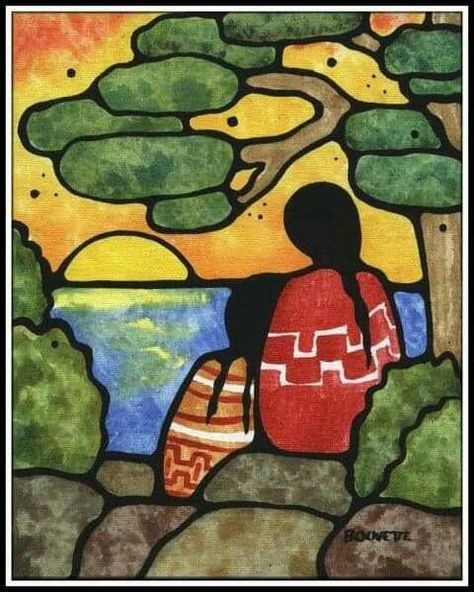 “They both listened silently to the water, which to them was not just water, but the voice of life, the voice of Being, the voice of perpetual Becoming.”  ― Hermann Hesse #WaterIsLife Painting by Ayla Bouvette Mexican Paintings, Native American Paintings, Southwestern Art, Southwest Art, American Indian Art, Canadian Art, Art Drawings For Kids, Indigenous Art, Mexican Art