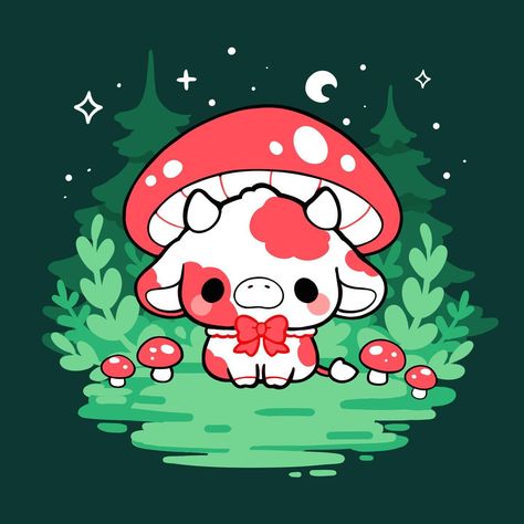 Mooshroom Cow, Chibi Cow, Mushroom Cow, Cow Wallpaper, Cow Drawing, Piskel Art, Cute Kawaii Animals, Cute Animal Drawings Kawaii