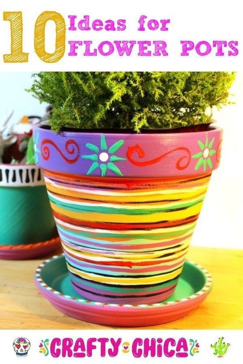 Flower Pots Ideas, Pots Ideas, Flower Pot Art, Terra Cotta Pot Crafts, Painted Pots Diy, Painted Plant Pots, Flower Pot Design, Terracotta Flower Pots, Painted Clay Pots