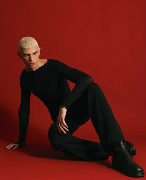 Vogue Magazine Poses, Mens Fashion Editorial Photography, Avant Garde Model Poses, Men Editorial Poses, Men’s High Fashion Editorial, Male Editorial Poses, Commercial Modeling Poses, Man Studio Photoshoot, Grey Background Photoshoot