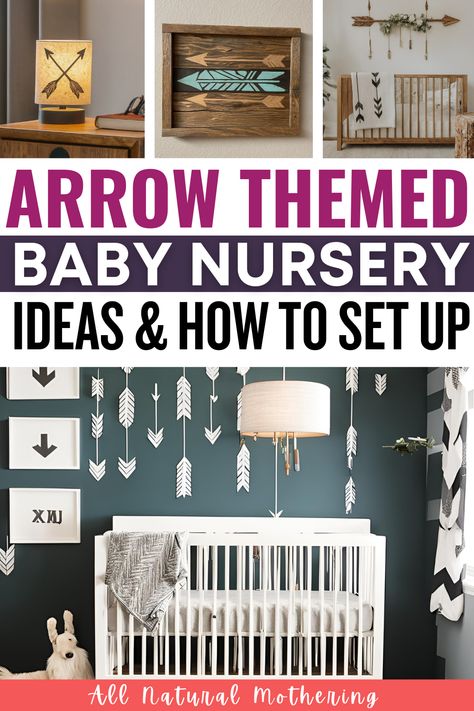 How to set up an arrow themed nursery step by step. The best modern ideas and designs for your arrow theme baby nursery. Arrow themed nursery decor, ideas, design, and more. Get ready for your baby's arrival now! Simple Boho Decor, Themed Baby Nursery, Nursery Decor Ideas, Postpartum Nursing, Arrow Nursery, Modern Ideas, Theme Nursery, An Arrow, Breastfeeding And Pumping