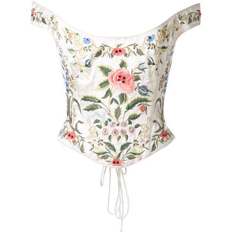 Eavis & Brown bardot embroidered corset ($4,467) ❤ liked on Polyvore featuring tops, corsets, white, corsette tops, embroidered top, silk tops, embroidered corset and embroidery top Blusas Crop Top, Embroidered Corset, White Silk Top, White Corset Top, White Off Shoulder Top, Silk Crop Top, White Off The Shoulder, Embroidered Crop Tops, Corset Style Tops