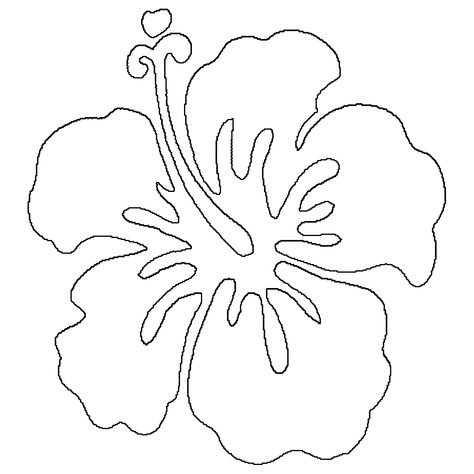 Hawaiian Flower Sketch, Hawaiian Flower Drawing, Drawings In Pencil, Hawaiian Flower Tattoos, Flowers Sketch, Hawaiian Quilt Patterns, Pencil Drawings Of Flowers, Flowers Coloring, Idee Cricut