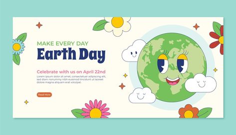 Earth Day Banner, Earth Day Celebration, Email Design, Vector Hand, Banner Template, Earth Day, Vector Photo, Design Inspo, Graphic Resources