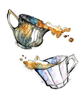 Watercolor Teacup, Tea Cup Drawing, Tea Cup Art, Tea Illustration, Smart Art, Fall Watercolor, Tea Art, Watercolor Ideas, Watercolor Inspiration