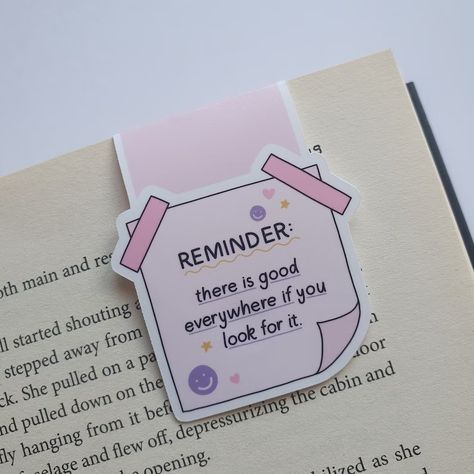 Sticky Note Reminder Magnetic Bookmark Book Accessories Positive Quote Page Saver Colourful Page Clip Reading Gifts Book Lover - Etsy UK Quotes For Bookmarks, Book Mark Easy, Small Quotes For Bookmarks, Aesthetic Book Mark Ideas, Bookmark Ideas Aesthetic Quotes, Sticky Note Decor, Bookmark With Quotes, Bookmark Ideas Aesthetic Qoutes, Easy Bookmark Ideas