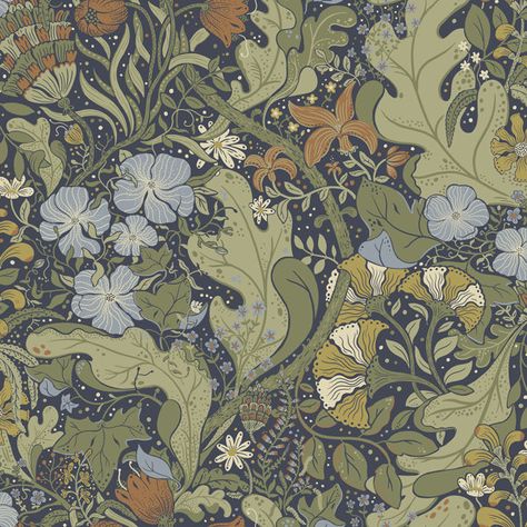 Birch Lane™ Ingrid Floral Wallpaper & Reviews | Wayfair L Wallpaper, A Street Prints, Green Vines, Wallpaper For Sale, Art Nouveau Floral, W Wallpaper, Wallpaper Patterns, Orange Wallpaper, Wallpaper Pattern